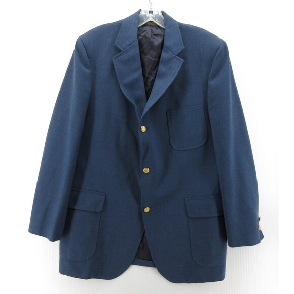 VINTAGE Brooks Brothers Sport Coat 45 Long Blazer Gold Buttons 90s USA - Picture 1 of 14